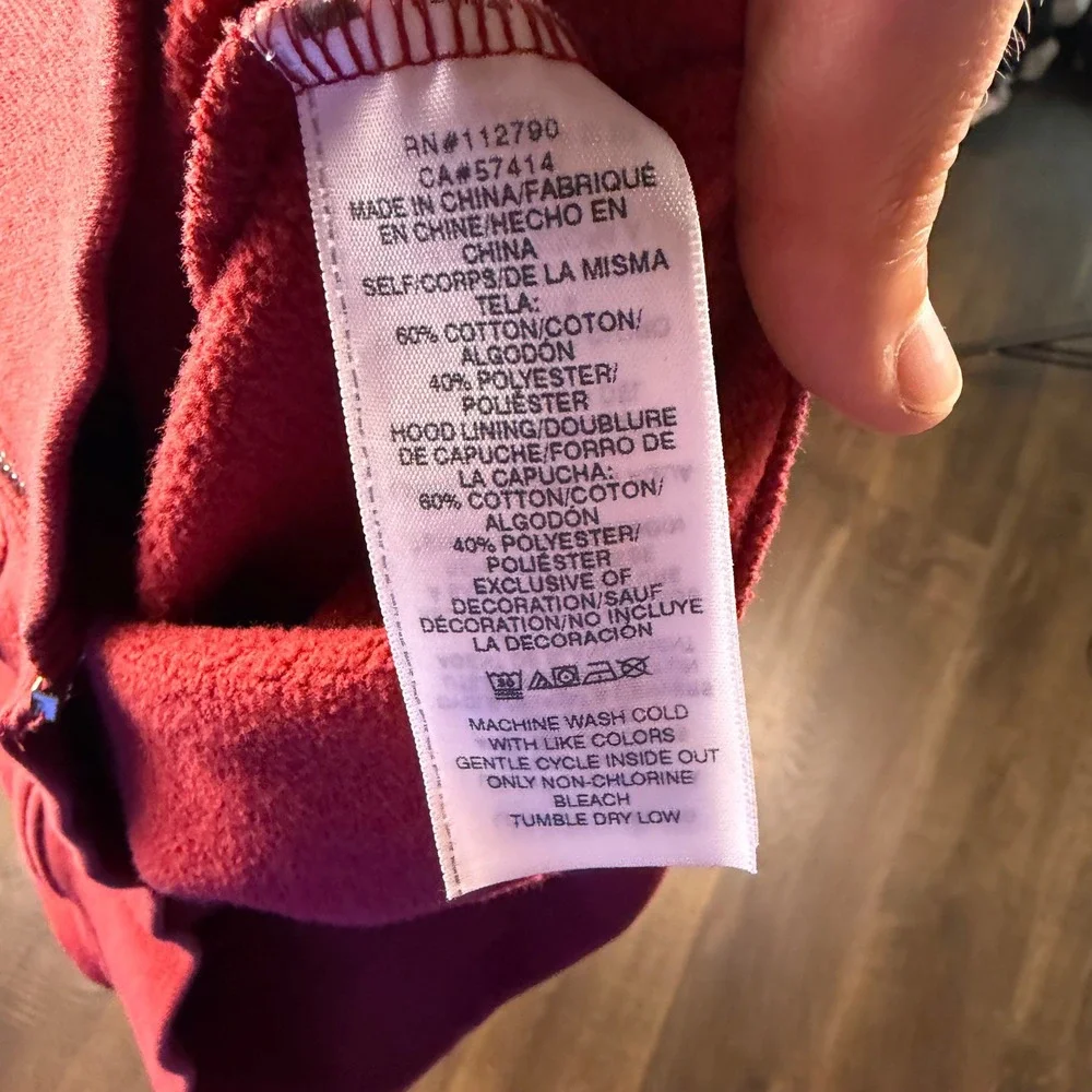 True Religion Mens S Red Full Zip Hoodie Horseshoe Logo Graphic Y2K